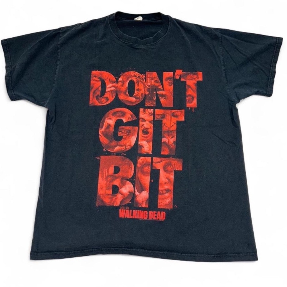 The Walking Dead Shirt XL Black Dont Git Bit AMC 2012 Vintage Zombie Graphic Tee